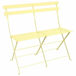 FERMOB Banquette Pliante 2 Places Bistro en Acier - Citron Givré