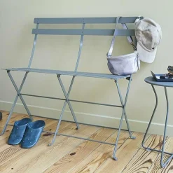 FERMOB Banquette Pliante 2 Places Bistro en Acier - Blanc