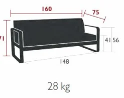 FERMOB Canapé 2 Places Bellevie Blanc Grisé en Aluminium - Blanc