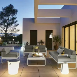 FERMOB Canapé 3 Places Bellevie Gris Flanelle en Aluminium - Gris Orage