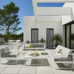 FERMOB Canapé 2 Places Bellevie Gris Flanelle en Aluminium - Cactus