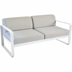 FERMOB Canapé 2 Places Bellevie Gris Flanelle en Aluminium - Blanc