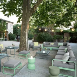 FERMOB Canapé 3 Places Bellevie Gris Flanelle en Aluminium - Pain d'épice