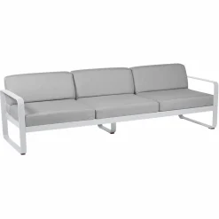 FERMOB Canapé 3 Places Bellevie Gris Flanelle en Aluminium - Blanc