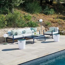 FERMOB Canapé 3 Places Bellevie Blanc Grisé en Aluminium - Romarin