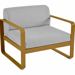 FERMOB Fauteuil Bellevie Gris Flanelle en Aluminium - Pain d'épice