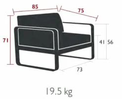 FERMOB Fauteuil Bellevie Blanc Grisé en Aluminium - Blanc