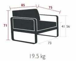 FERMOB Fauteuil Bellevie Gris Flanelle en Aluminium - Citron Givré