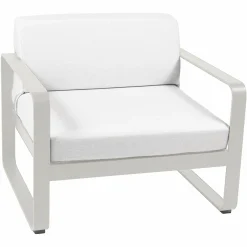 FERMOB Fauteuil Bellevie Blanc Grisé en Aluminium - Gris Argile/Blanc Grisé