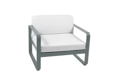 FERMOB Fauteuil Bellevie Blanc Grisé en Aluminium - Gris Orage
