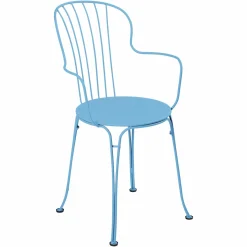 FERMOB Lot de 2 Fauteuils Empilables Opéra+ en Acier - Bleu Maya