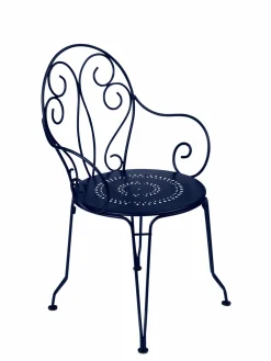 FERMOB Lot de 2 Fauteuils Empilables Montmartre en Acier - Bleu Abysse