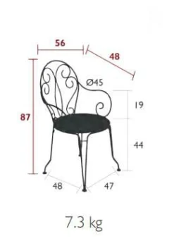 FERMOB Lot de 2 Fauteuils Empilables Montmartre en Acier - Menthe Glaciale