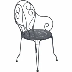 FERMOB Lot de 2 Fauteuils Empilables Montmartre en Acier - Carbone