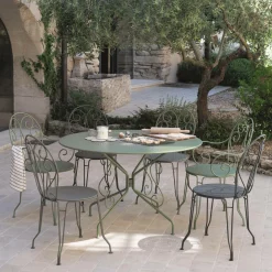 FERMOB Lot de 2 Fauteuils Empilables Montmartre en Acier - Cactus