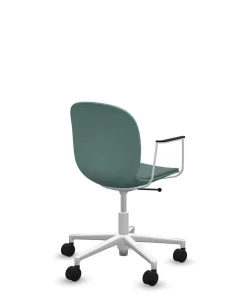 FLOKK Chaise de bureau assise capitonnée avec accoudoirs Noor 6070S - Bleu Vert