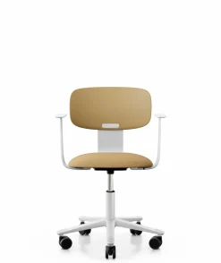 FLOKK Chaise de bureau assise capitonnée avec accoudoirs Tion 2140 - Jaune