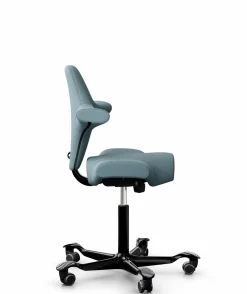 FLOKK Chaise de bureau assis debout Capisco 8106 - Bleu Glacier - Roulettes pour sol dur