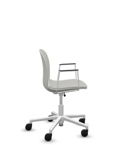 FLOKK Chaise de bureau assise capitonnée avec accoudoirs Noor 6070S - Gris Clair