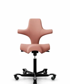 FLOKK Chaise de bureau assis debout Capisco 8106 - Rose Blush - Roulettes pour sol dur