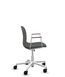 FLOKK Chaise de bureau assise capitonnée avec accoudoirs Noor 6070S - Gris