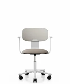 FLOKK Chaise de bureau assise capitonnée avec accoudoirs Tion 2140 - Gris Clair