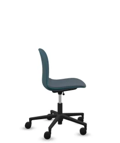 FLOKK Chaise de bureau assise capitonnée Noor 6070S - Bleu Pétrole