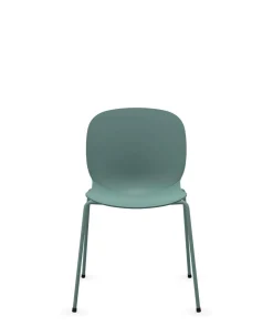 FLOKK Chaise empilable coque polypropilène et pieds métal Noor 6050 - Bleu Vert