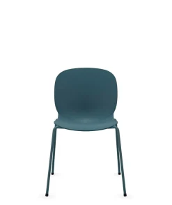 FLOKK Chaise empilable coque polypropilène et pieds métal Noor 6050 - Bleu Pétrole