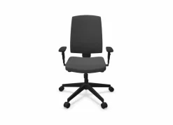 FLOKK Fauteuil de bureau dossier capitonné et accoudoirs réglables Raya 23S - Gris Anthracite - Roulettes pour sol dur