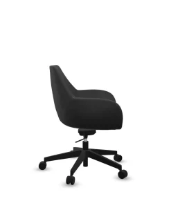 FLOKK Fauteuil de bureau entièrement capitonné piétement 5 branches à roulettes FAN 10Z - Gris Anthracite - Roulettes pour sol dur