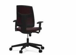 FLOKK Fauteuil de bureau dossier capitonné et accoudoirs réglables Raya 23S - Brique - Roulettes pour sol dur