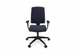 FLOKK Fauteuil de bureau dossier capitonné et accoudoirs réglables Raya 23S - Bleu - Roulettes pour sol dur