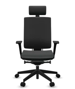 FLOKK Fauteuil de bureau avec tétière Xenon Net 111SFL - Noir - Roulettes pour sol dur