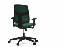 FLOKK Fauteuil de bureau dossier capitonné et accoudoirs réglables Raya 23S - Vert - Roulettes pour sol dur