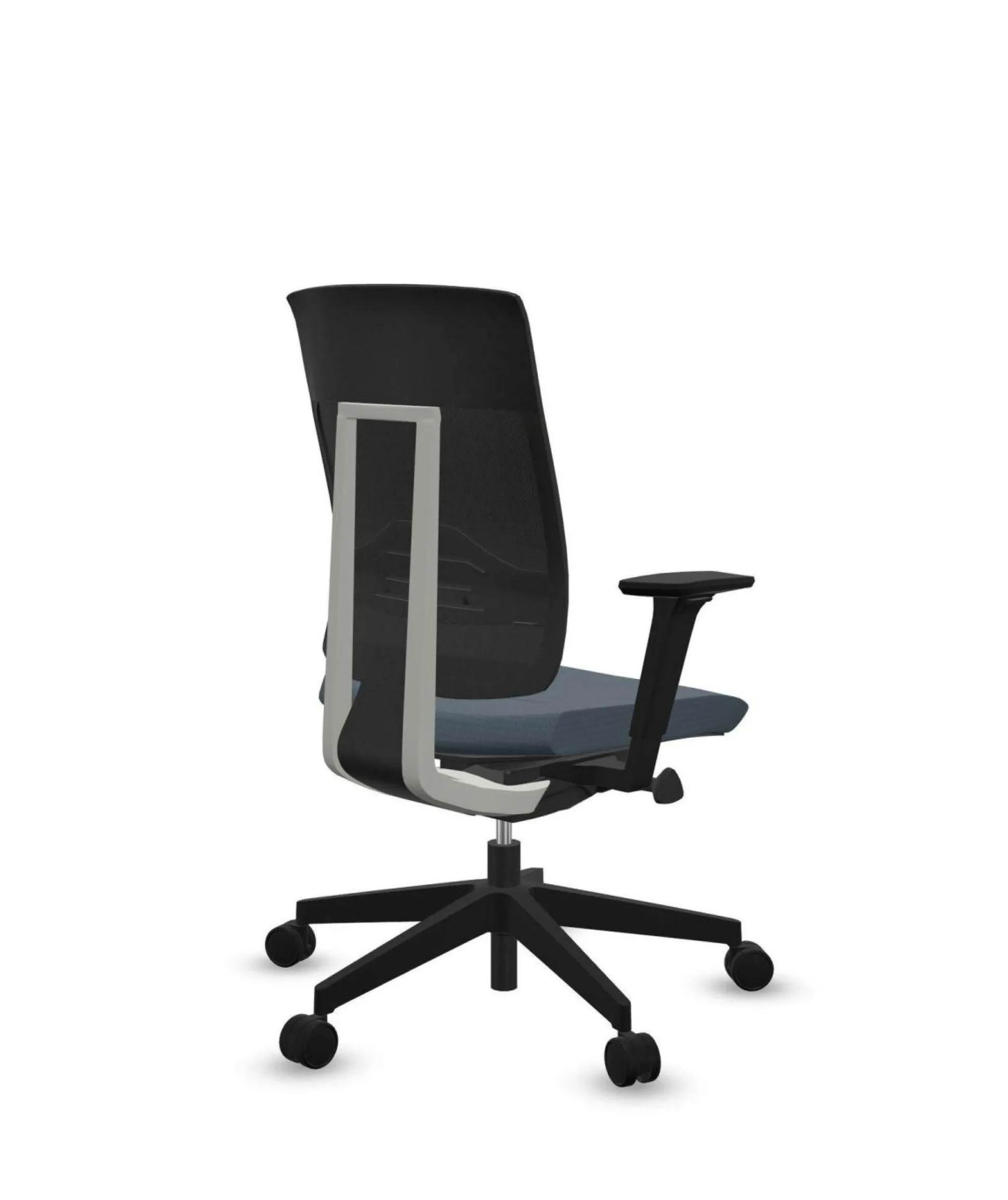 FLOKK Fauteuil de bureau sans têtière Xenon Net 101SFL - Bleu - Roulettes pour sol dur