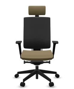 FLOKK Fauteuil de bureau avec tétière Xenon Net 111SFL - Jaune - Roulettes pour sol dur