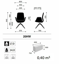 FLOKK Fauteuil de bureau à dossier inclinable pieds bois Ellie Pro 20HW - Beige