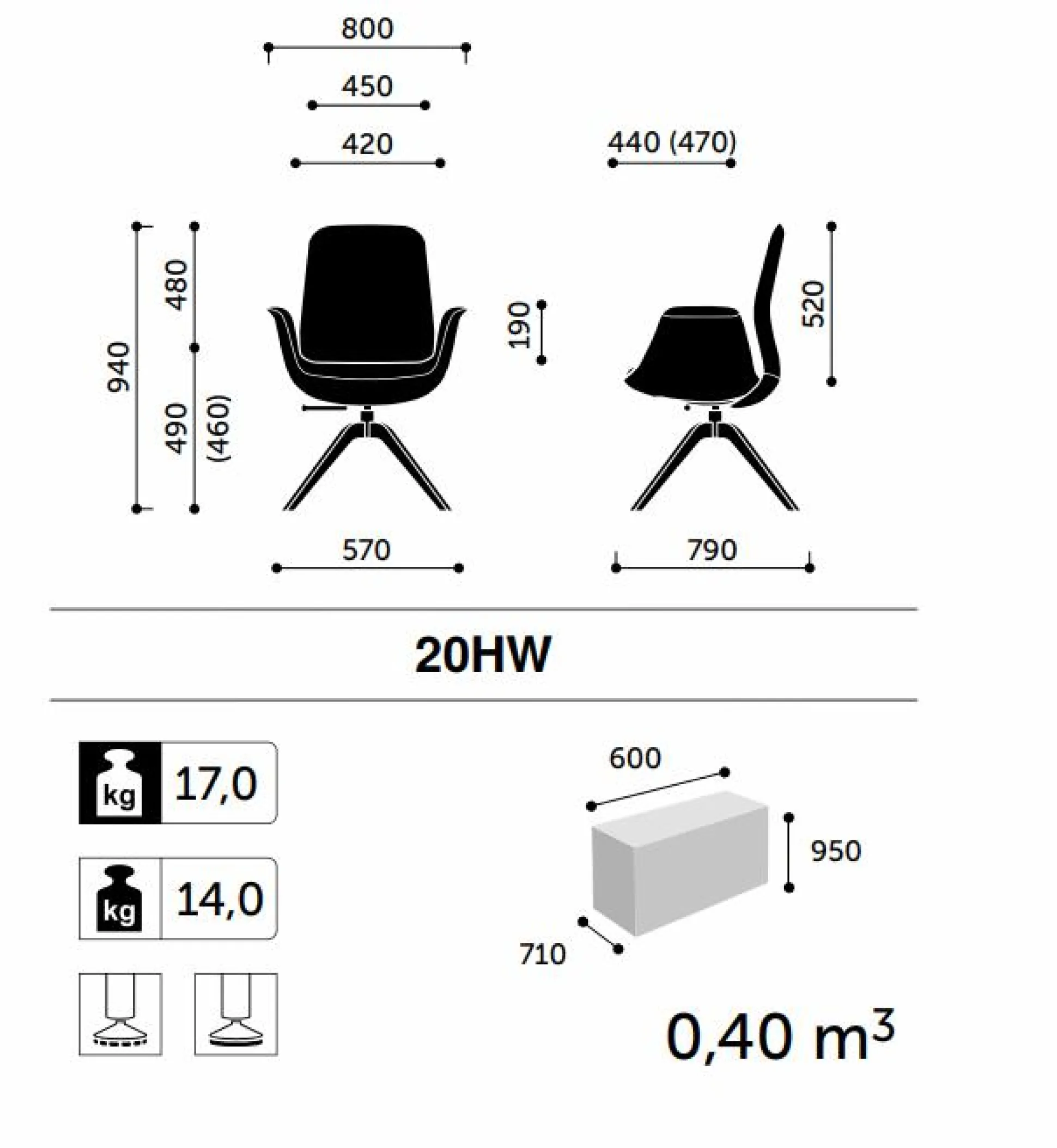 FLOKK Fauteuil de bureau à dossier inclinable pieds bois Ellie Pro 20HW - Beige