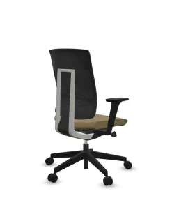 FLOKK Fauteuil de bureau sans têtière Xenon Net 101SFL - Jaune - Roulettes pour sol dur