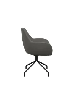 FLOKK Fauteuil entièrement capitonné piètement 4 branches métal FAN 10H - Gris