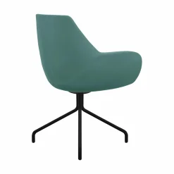 FLOKK Fauteuil entièrement capitonné piètement 4 branches métal FAN 10H - Bleu Vert
