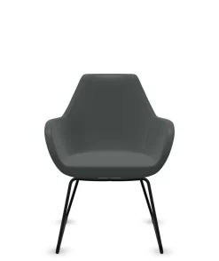 FLOKK Fauteuil entièrement capitonné pieds luge Fan 10V - Gris