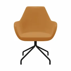 FLOKK Fauteuil entièrement capitonné piètement 4 branches métal FAN 10H - Jaune