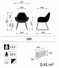 FLOKK Fauteuil entièrement capitonné pieds luge Fan 10V - Vert Sauge