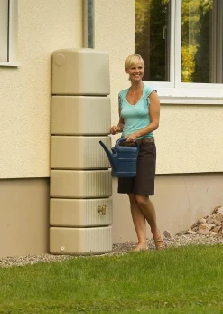 GARANTIA Kit Récupérateur d'Eau Cuve Murale 300 L Slim Sable