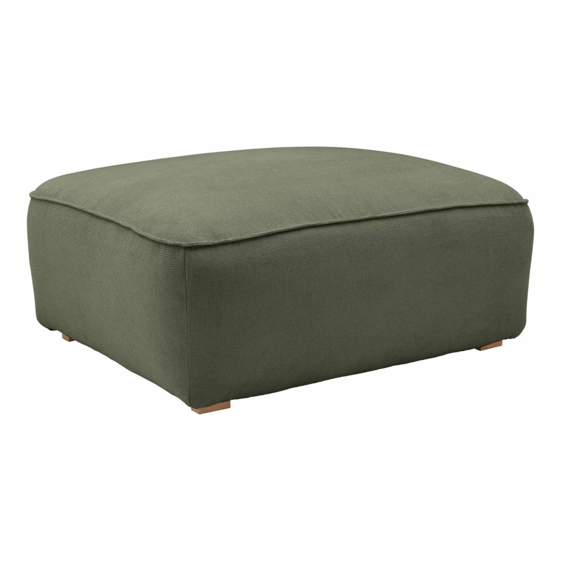 Grand pouf tissu Otis - Vert Kaki