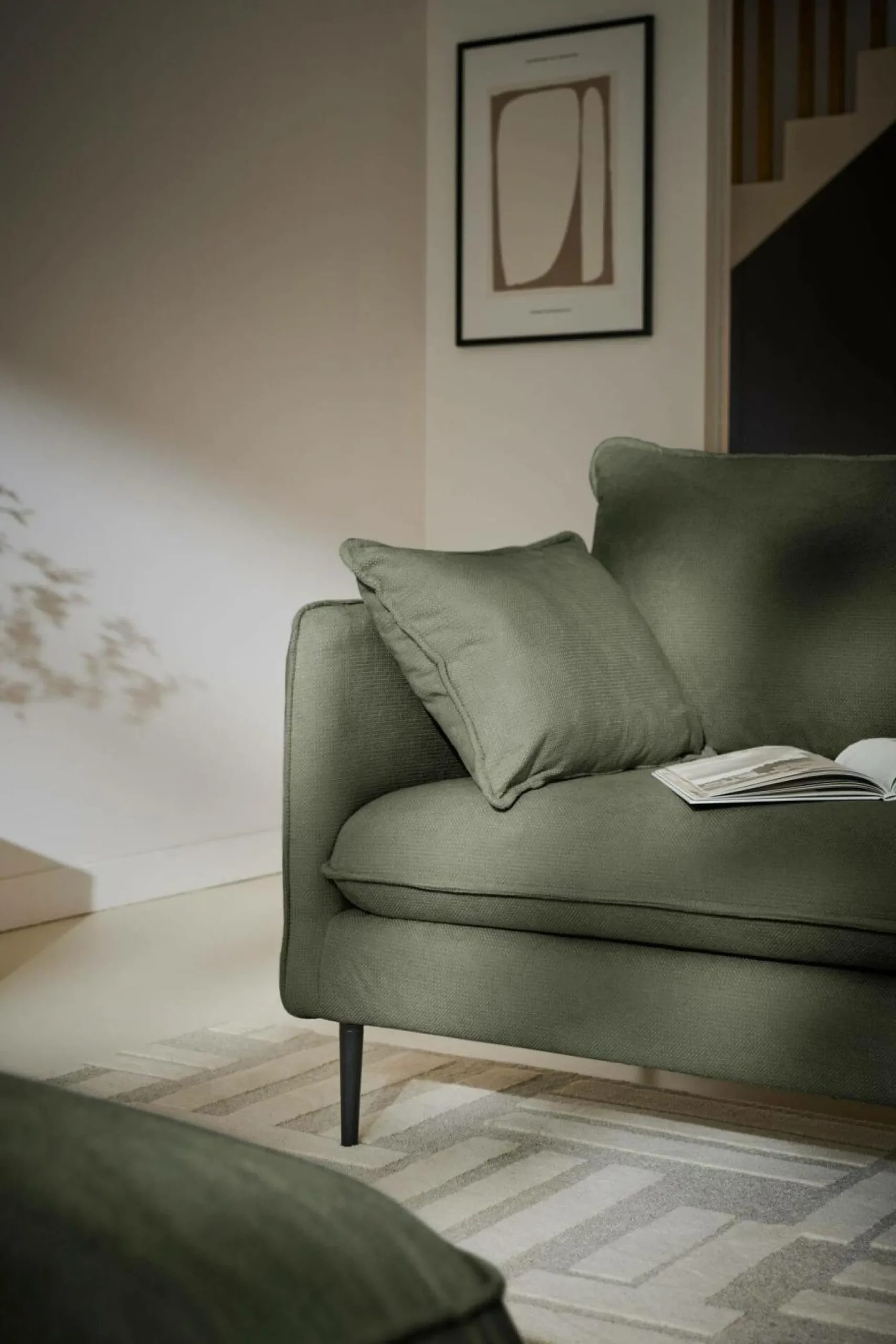 Grand pouf tissu Otis - Vert Kaki