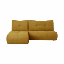 Grande chauffeuse et méridienne tissu Benny - Moutarde - 1,5 place