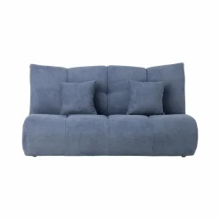 Grande chauffeuse et méridienne tissu Benny - Bleu - 2,5 places